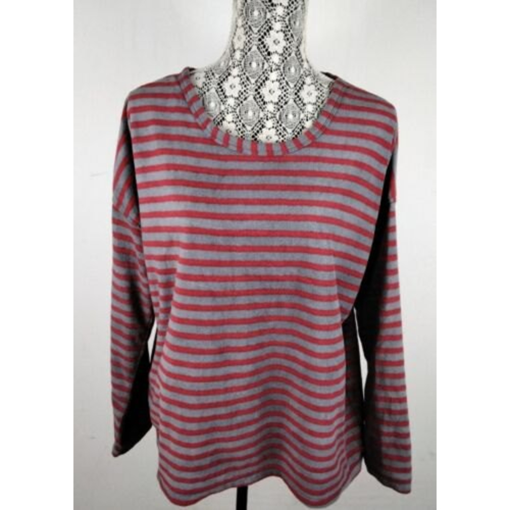 Danskin  Striped Long  Sleeve Top Size Large
